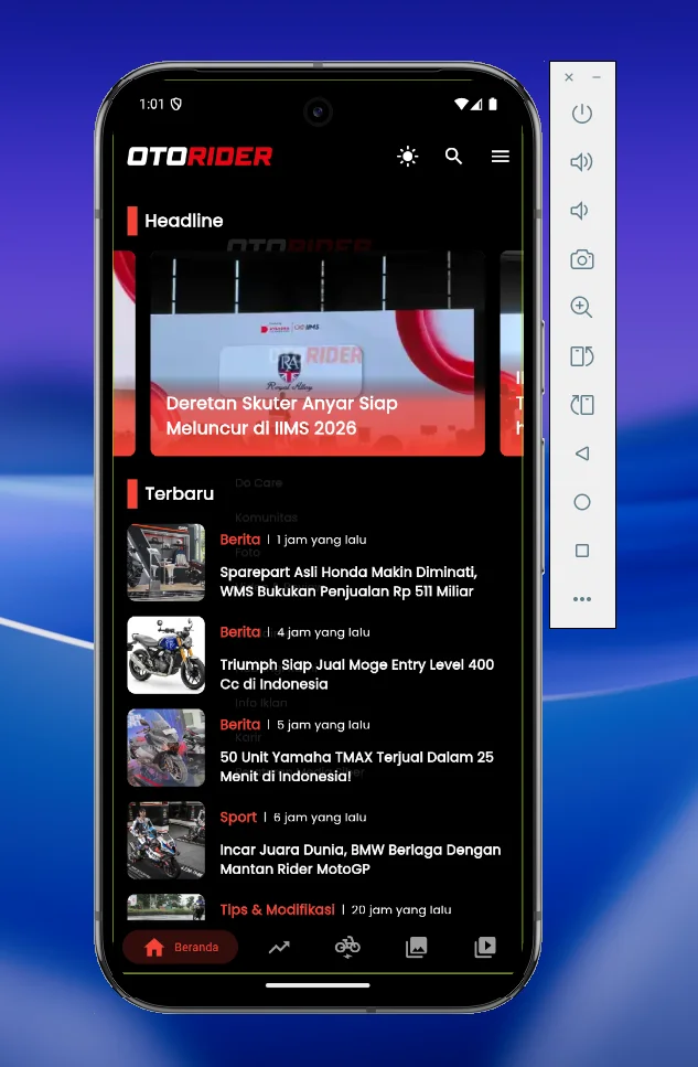 Home Screen - Dark Mode